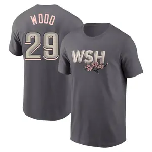 Men's James Wood Washington Nationals Gray 2022 City Connect Name & Number T-Shirt